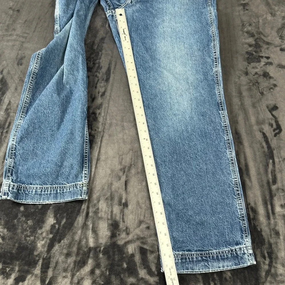 Eddie Bauer Carpenter Jeans Mens 34x32 Blue Denim Workwear Utility Pants